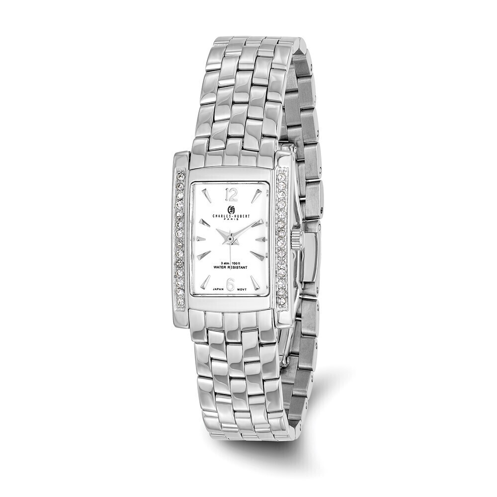 Kazi Luxury Ladies Charles Hubert Solid Stainless Steel White Dial 20x25mm Watch